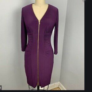 Cache Purple Dress w/Gold Zipper Accent (S)